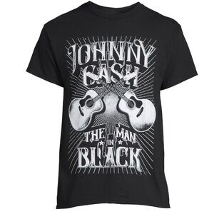 Johnny Cash Men's Man in Black Graphic Tee with Short Sleeves
